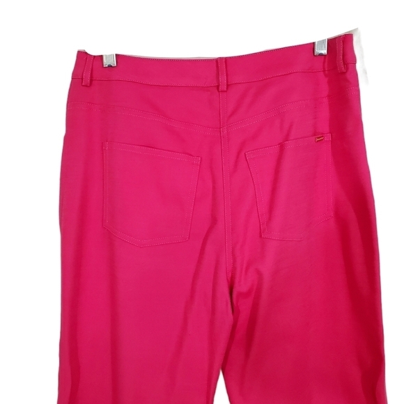 St. John Sport Hot Pink Stretch Straight Leg Pants - Picture 5 of 9